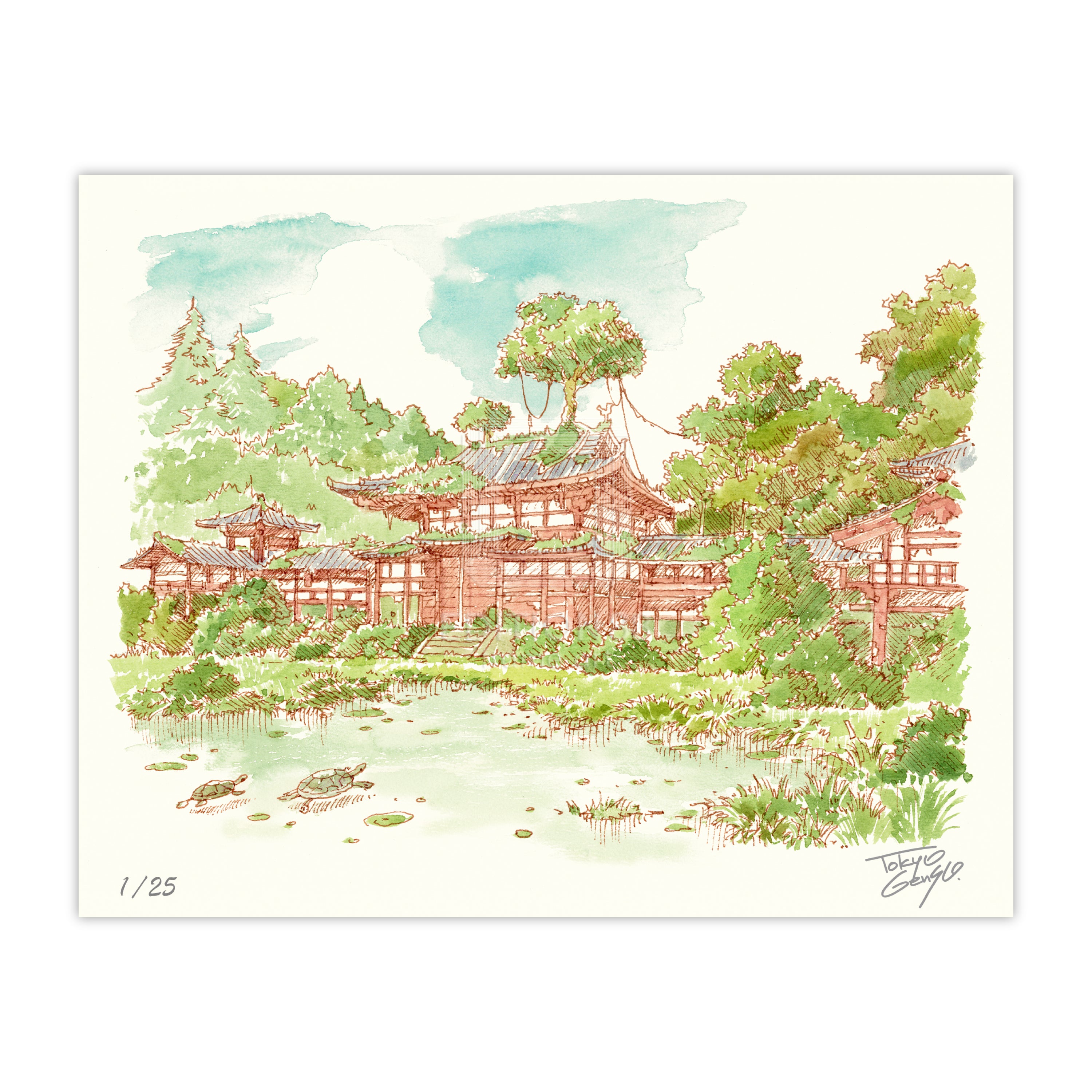 Tokyo Genso / 88Graph Mini 'Byōdō-in Phoenix Hall Genso (watercolor)'