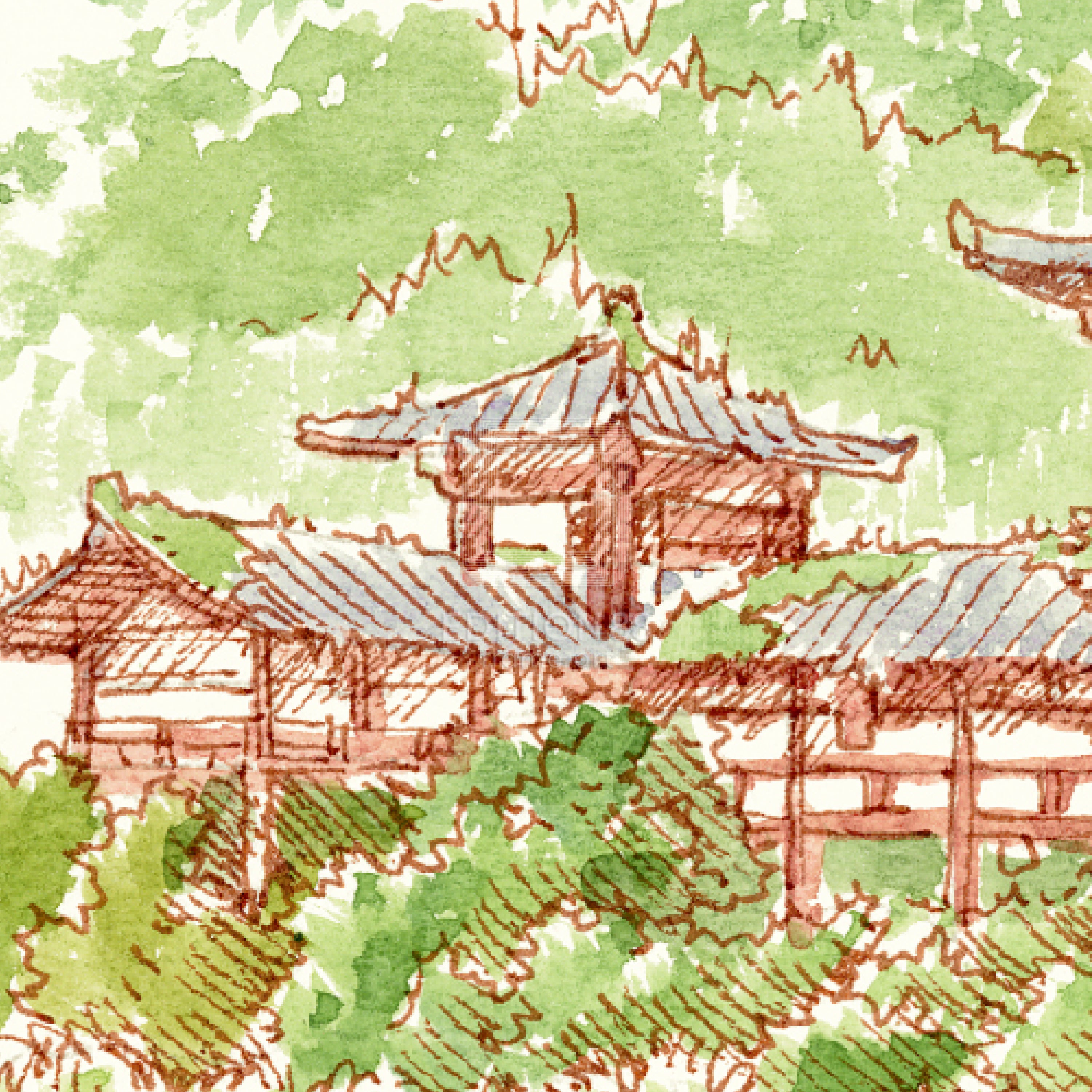 Tokyo Genso / 88Graph Mini 'Byōdō-in Phoenix Hall Genso (watercolor)'
