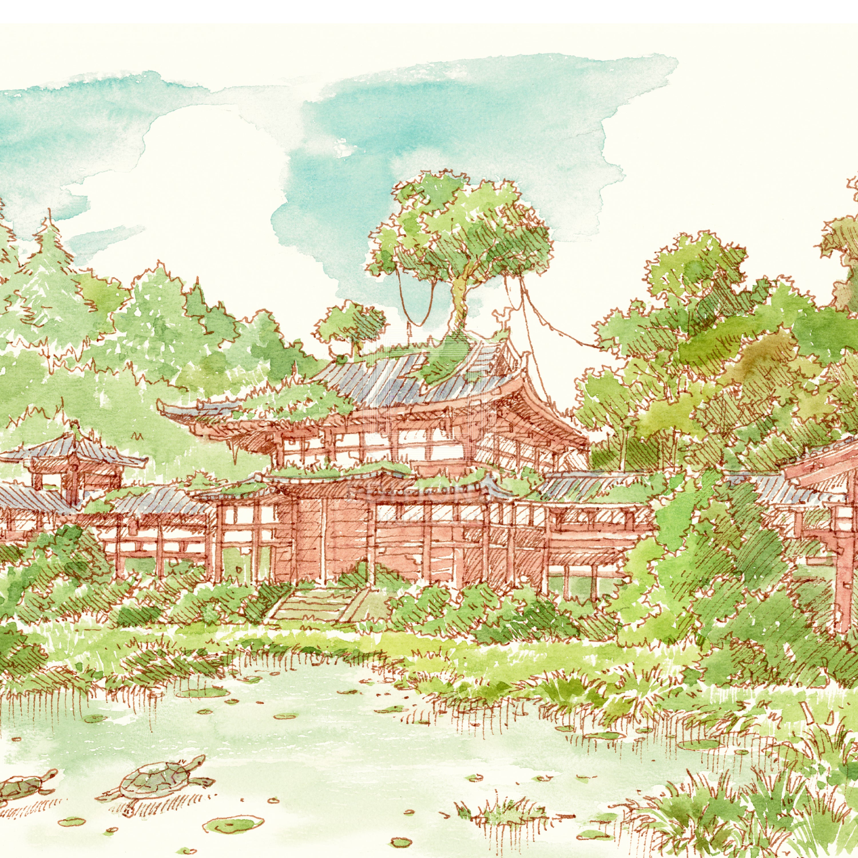Tokyo Genso / 88Graph Mini 'Byōdō-in Phoenix Hall Genso (watercolor)'