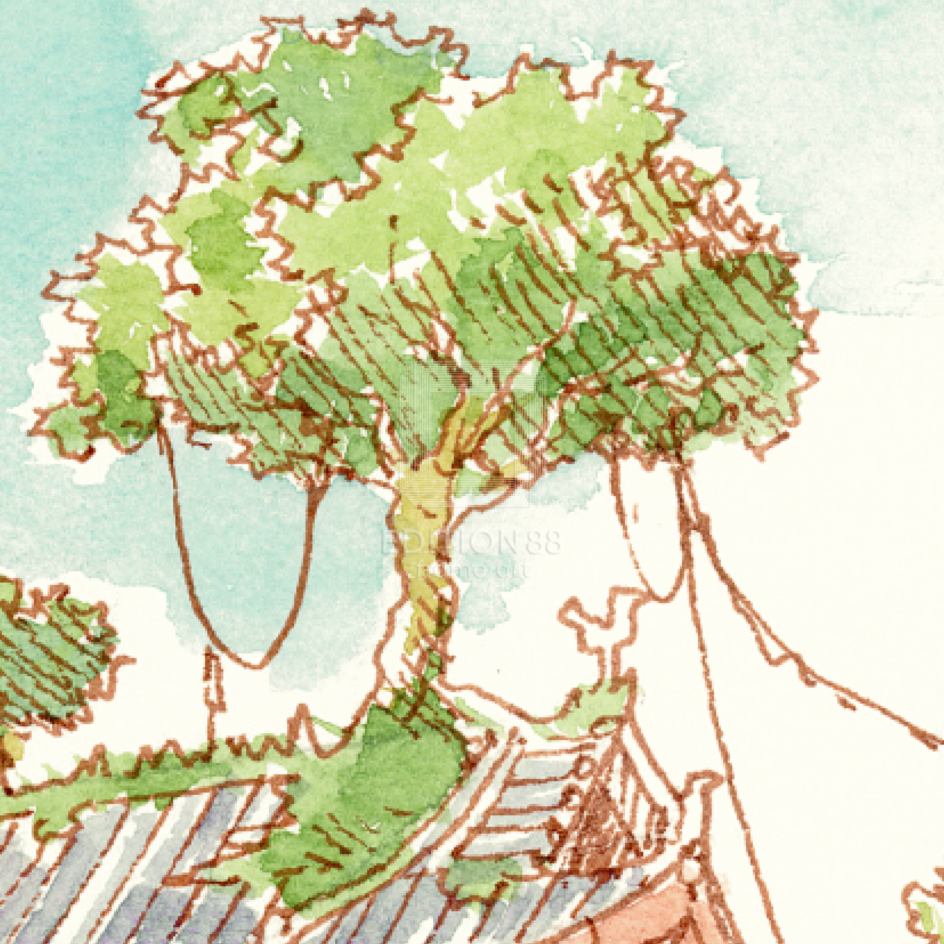 Tokyo Genso / 88Graph Mini 'Byōdō-in Phoenix Hall Genso (watercolor)'